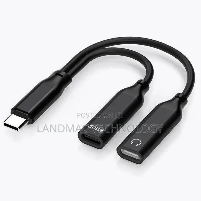 2-in-1 USB-C Earphone + Charging Adapter for 3.5mm