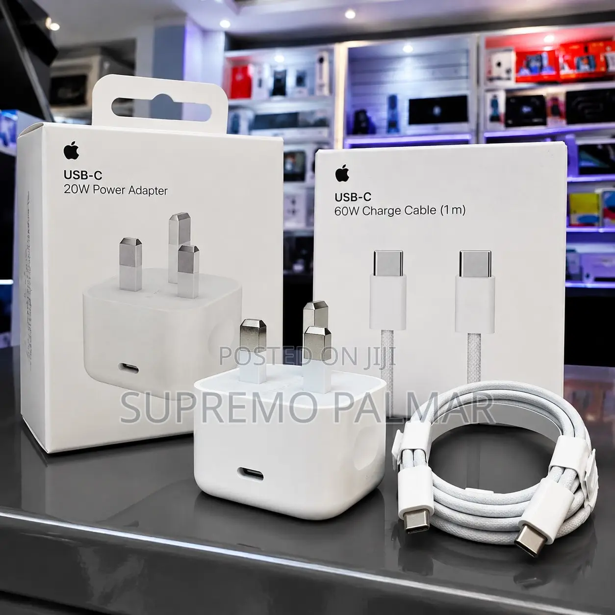 Complete Apple 20W USB-C Type-C Fast Charger + 1m Cable UK 3- Pin Plug