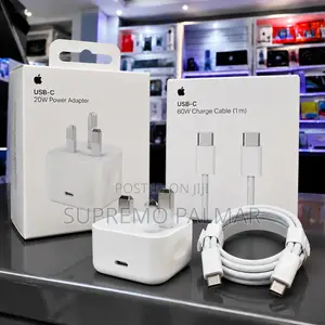 Complete Apple 20W USB-C Type-C Fast Charger + 1m Cable UK 3- Pin Plug