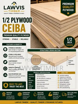 1/2” Ceiba Plywood | 12.5 Mm | Smooth, Strong Reliable