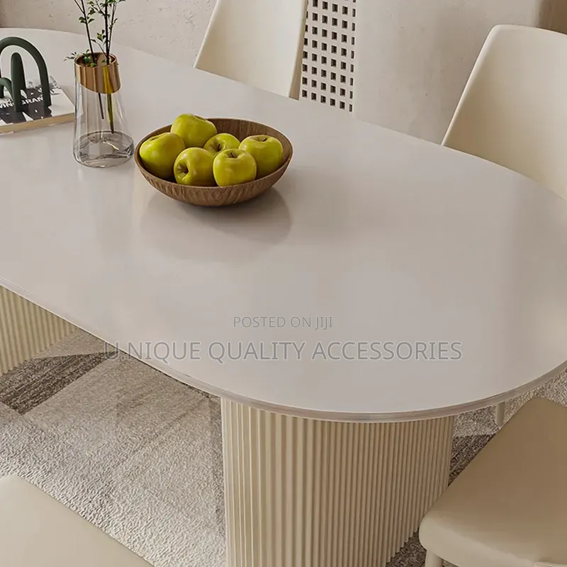 Sleek White Sintered Stone Dining Set