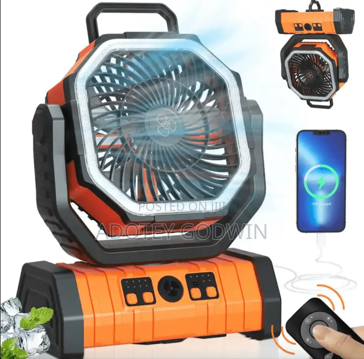 Rechargeable Out Door Fan With Led Lights