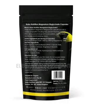 Magnesium Glycinate Capsules High Strength 1200mg Tiredness PMS X 120