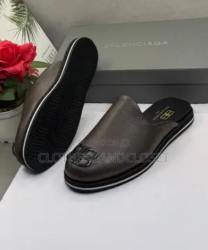 Brown Balenciaga Half-Shoes Feature a Textured Leather Upper