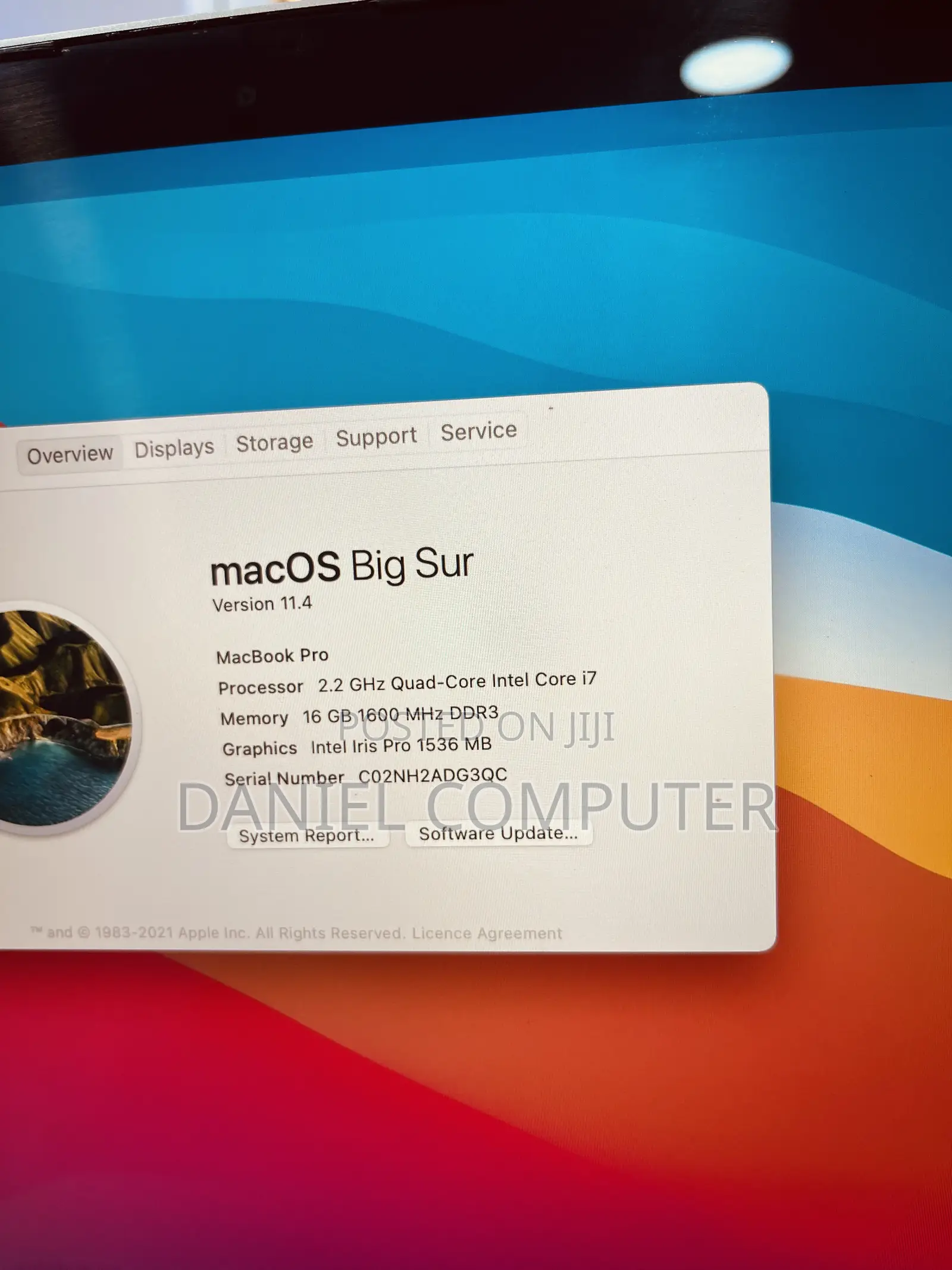 Laptop Apple MacBook Pro 2014 16GB Intel Core i7 SSD 256GB