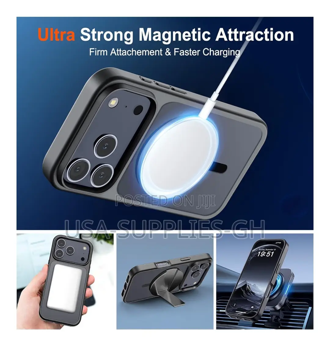 iPhone 17 Pro Max Magnetic Phone Case With Screen Protector, From USA
