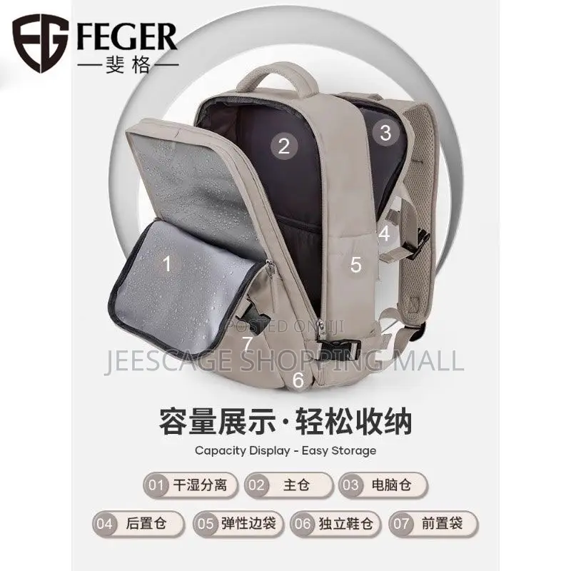 Waterproof Traveling Nylon Fabric Expandable Travel Backpack