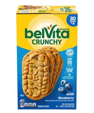 belVita Crunchy Breakfast Biscuits (Blueberry) – 4 Pack Sleeve