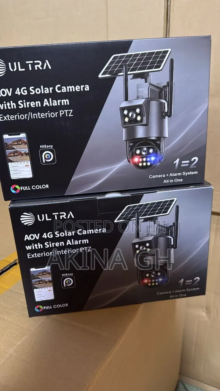 Ultra Solar 4G Sim Dual Lens Camera 2 Way Audio Full Color Siren