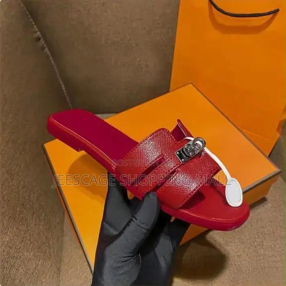 Hermes Women's Two-Tone H-Strap Flat Sandals With Buckle