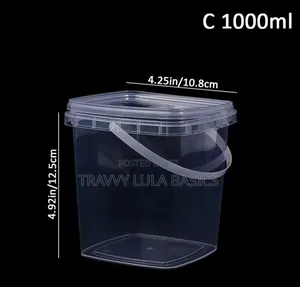 New Tamper Proof Food Storage Bucket 1000ml-10pcs