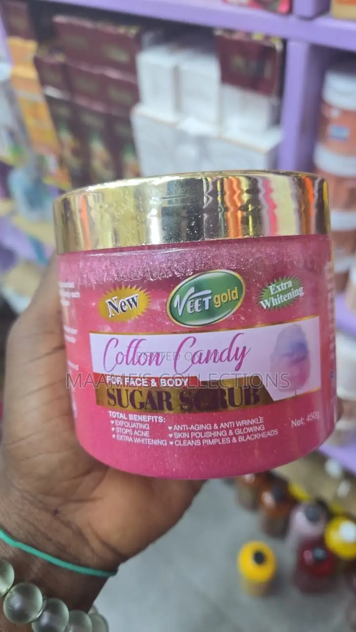 Veet Gold Cotton Candy Sugar Scrub for Both Face and Body.