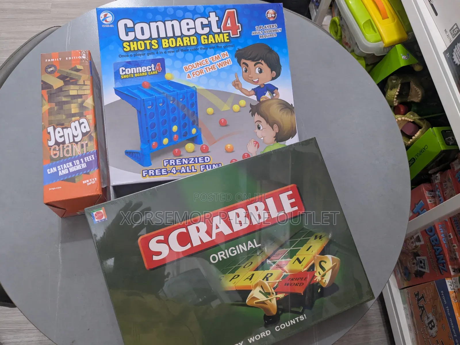 Giant Jenga and Scrabble Games Connect 4