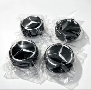 Mercedes Benz AMG Rim Center Caps Glossy Black 4 Set