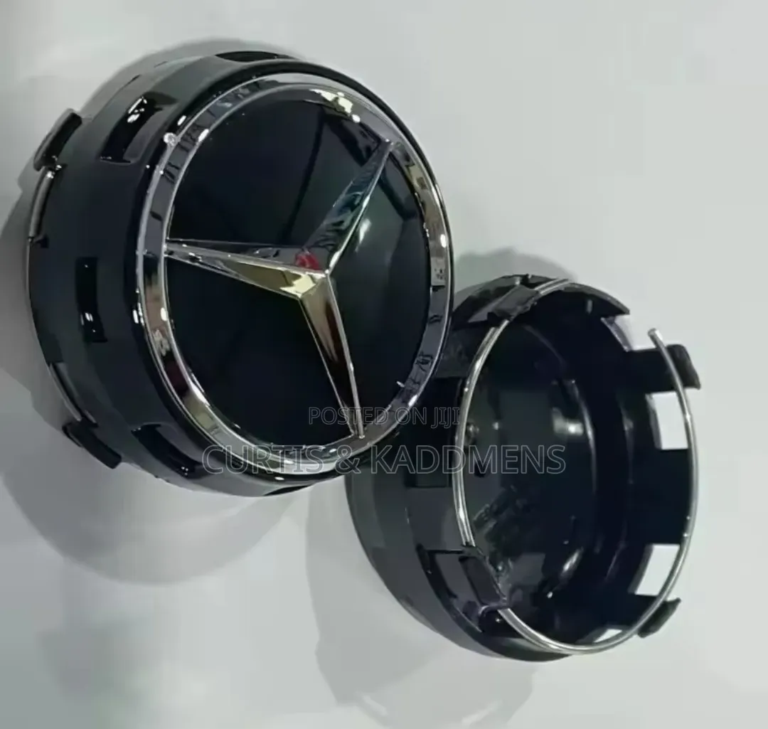 Mercedes Benz AMG Rim Center Caps Glossy Black 4 Set