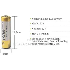 27 A, 12 v Alkaline Battery