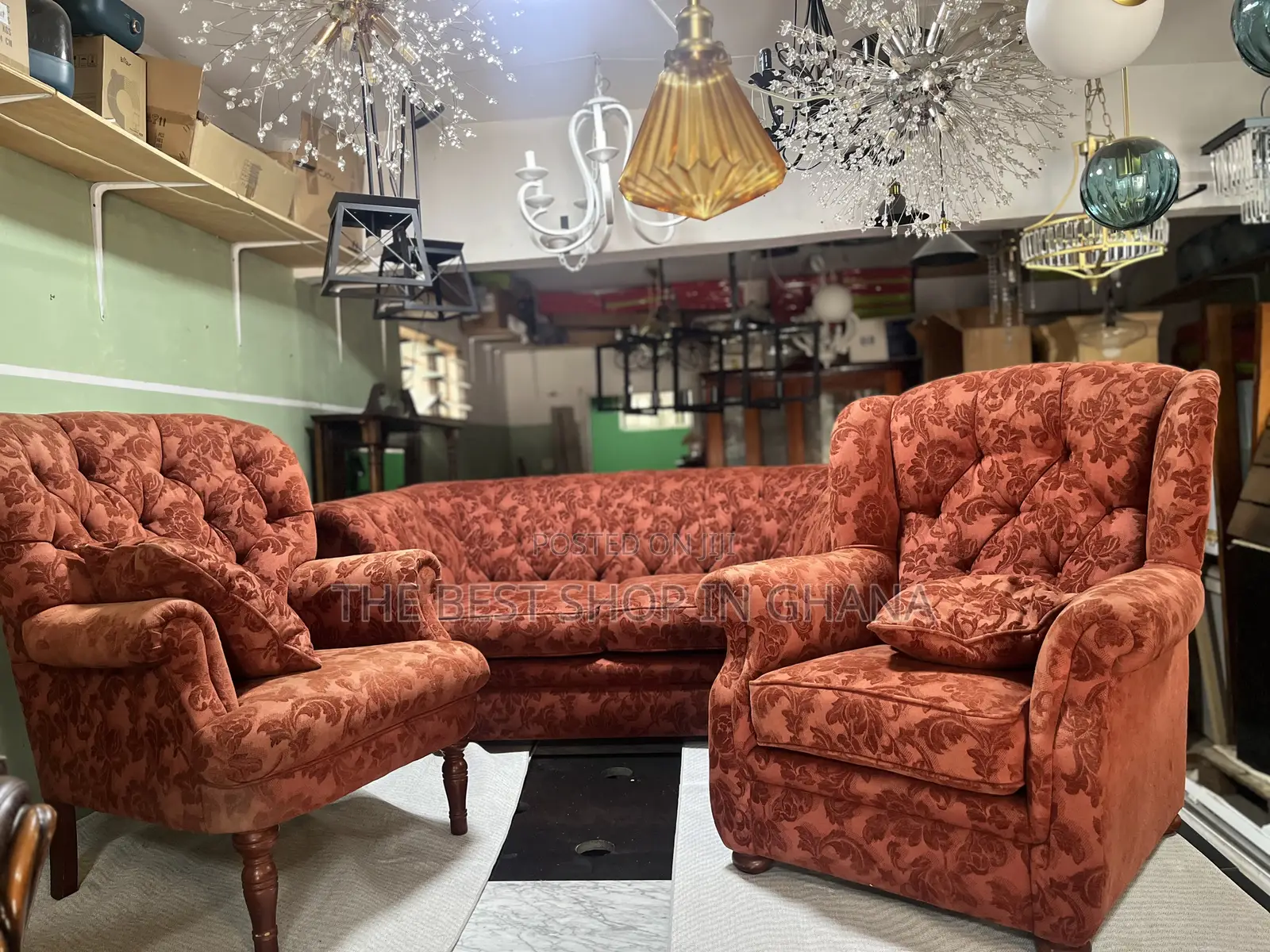 Uk Vintage Fabric Sofa of 2,1,1 Available for Sale