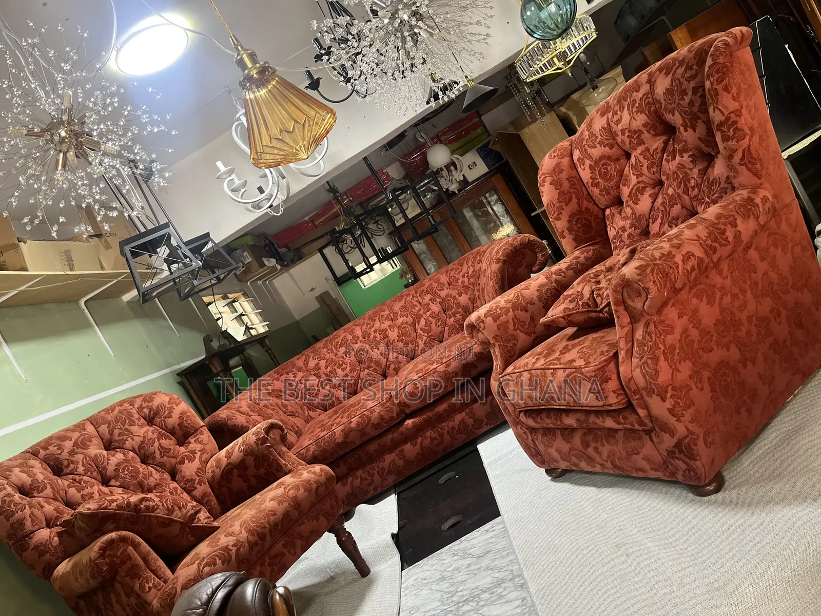 Uk Vintage Fabric Sofa of 2,1,1 Available for Sale