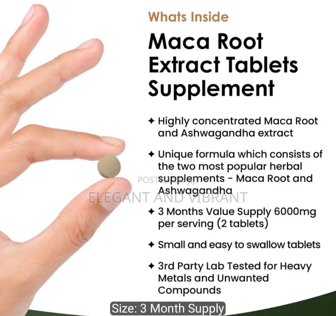 Maca Root With KSM-66 Ashwagandha and Geinseng 6000mg 180 Capsules