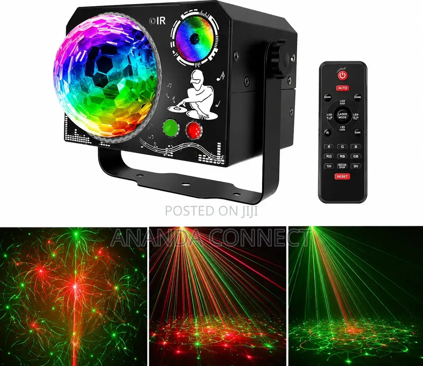 RGB LED Disco Ball Laser Party Light Projector With Remote Control