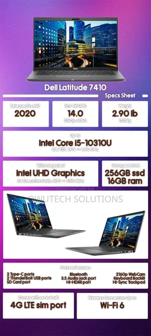 Laptop Dell Latitude 7410 16GB Intel Core i5 SSD 256GB