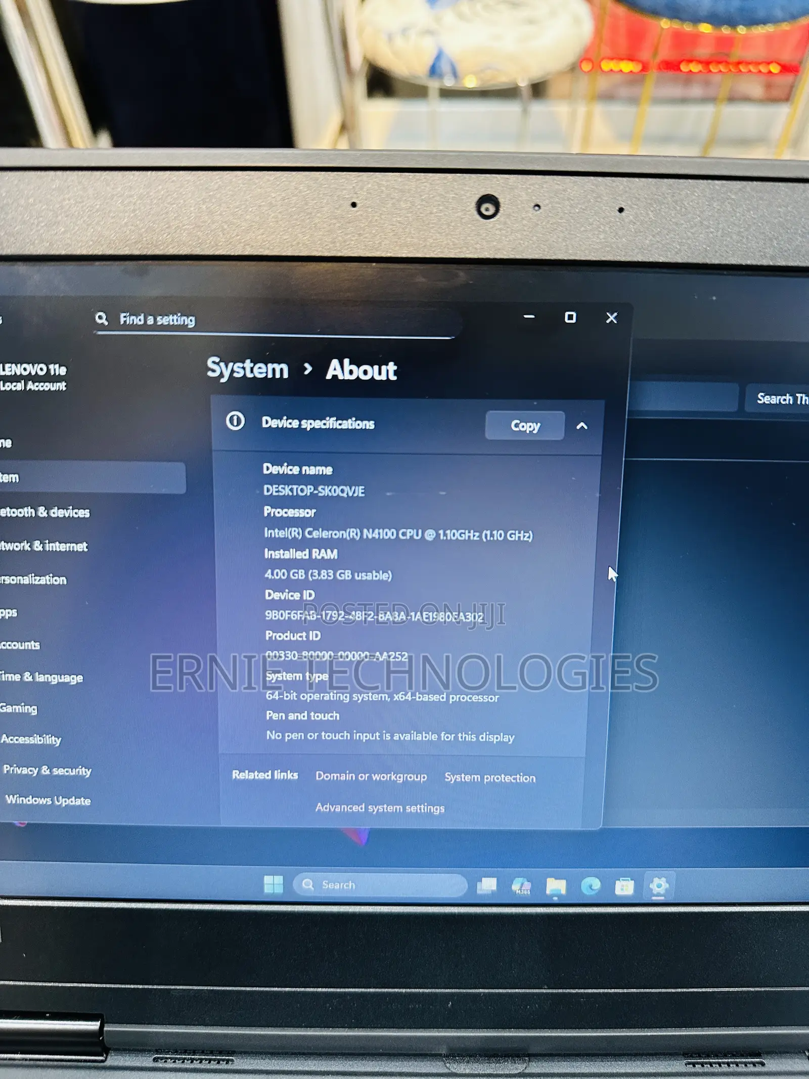 Laptop Lenovo ThinkPad 11e 4GB Intel SSD 128GB
