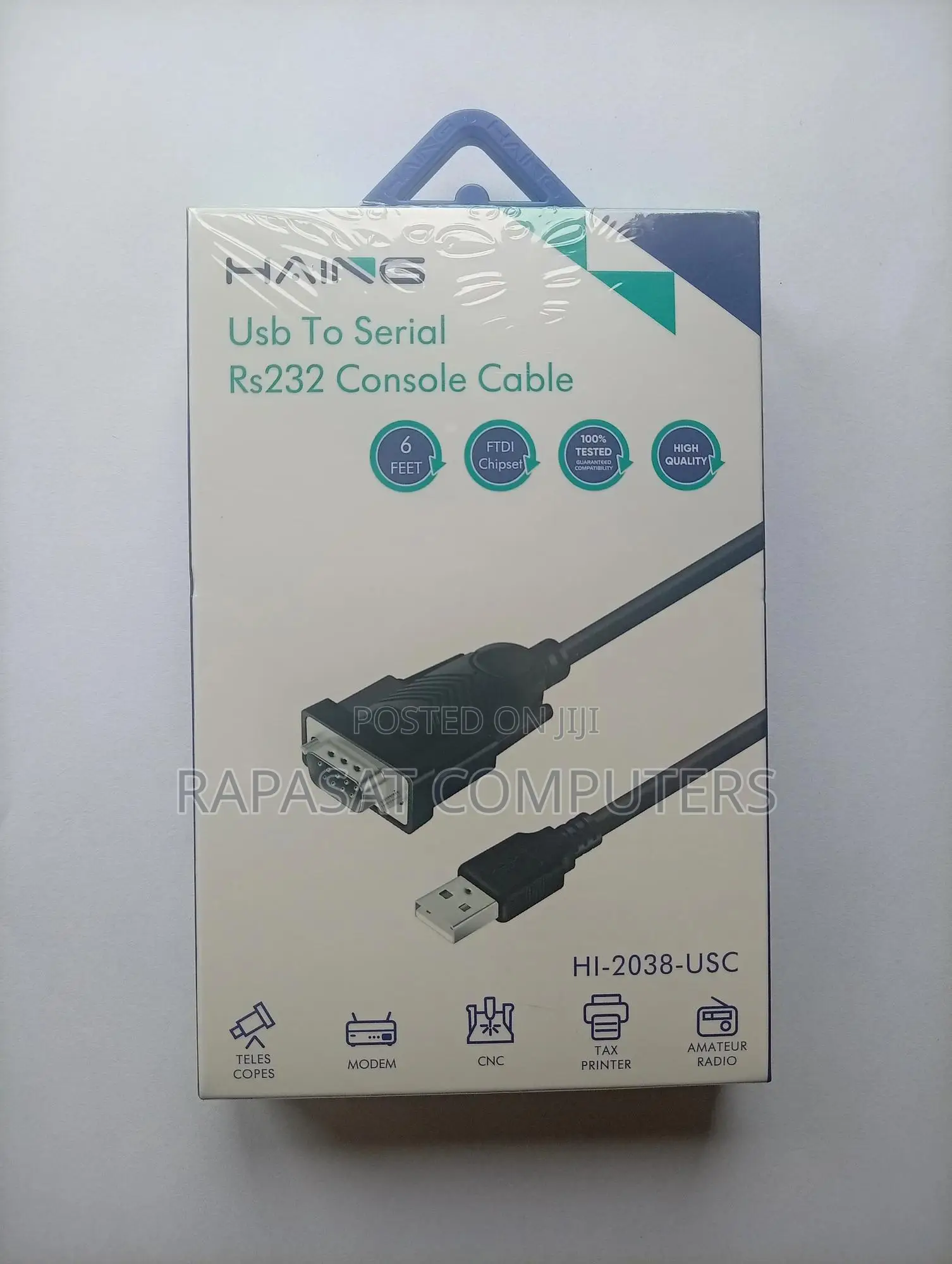 Haing USB 2.0 Male to Db9 Male Rs232 Cable 1.5m Hi-2038(console Cable)