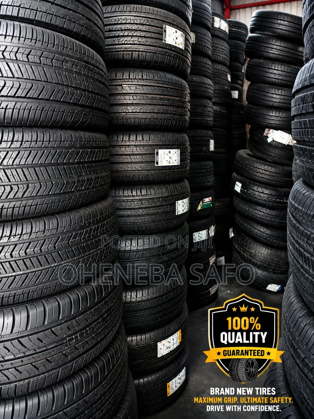 Title:
Brand New Car Tires – All Sizes Available | Abossey Okai