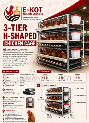 H-Shape Chicken Cage