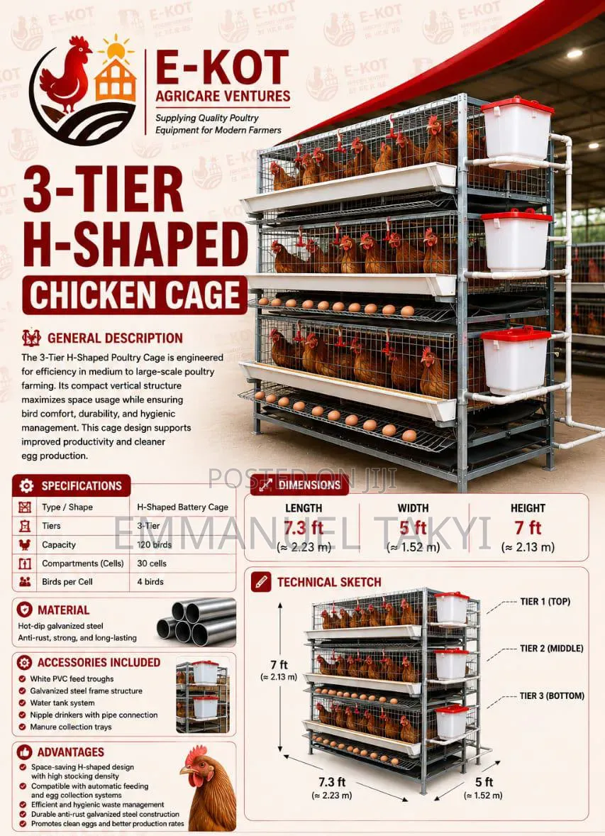H-Shape Chicken Cage