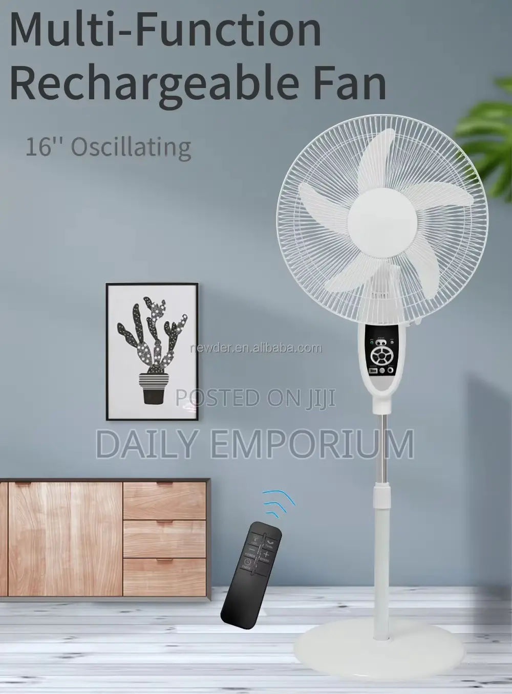 Rechargeable Solar Fan With Remote Control and Light