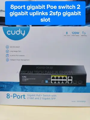 CUDY 8-Port Gigabit PoE+ Switch With 2 GbE and 2 Gigabit SFP