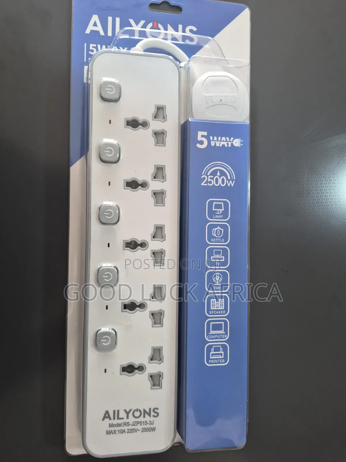 Aliyons RS-JZP515-3J 5-Way Power Socket | 3M Extension