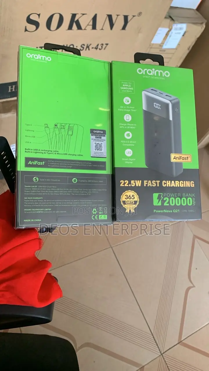 Oraimo PowerNova Q21 20000mAh LED Digital Power Bank