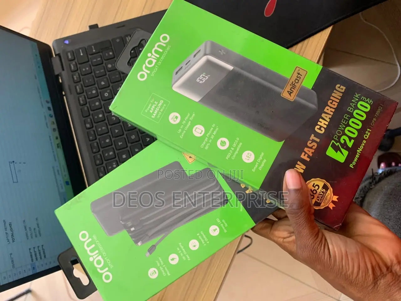 Oraimo 20000mAh Fast Charging Bank With LED Display