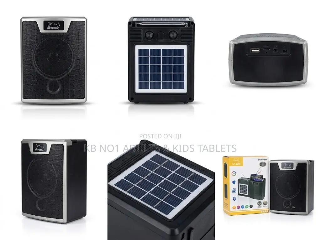 SE-809 Portable Solar Bluetooth Speaker With FM/AM Radio Phone Stand
