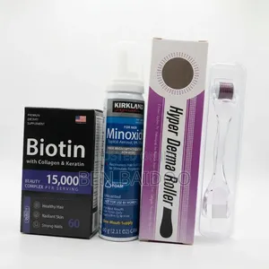 Kirkland Foam, Biotin Derma Roller Combo (Men's Hair Kit)