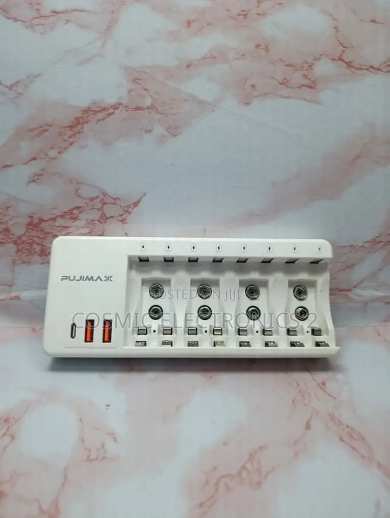 Pujimax PJ-N8006N Smart Battery Charger 8-Slot AA/AAA Ni-Mh/Ni-Cd 9V