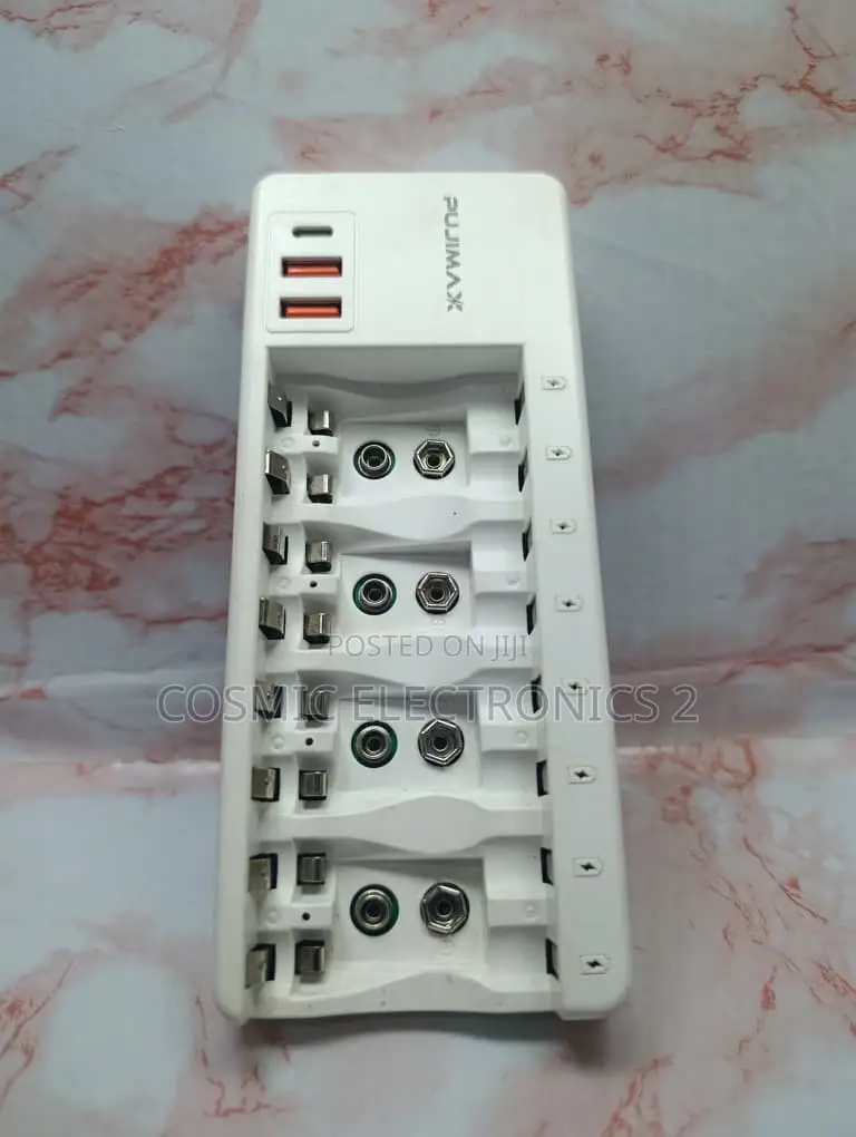 Pujimax PJ-N8006N Smart Battery Charger 8-Slot AA/AAA Ni-Mh/Ni-Cd 9V