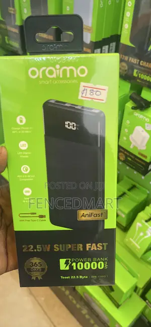 Oraimo Toast 22.5 Byte 10000mAh Fast Charging Power Bank