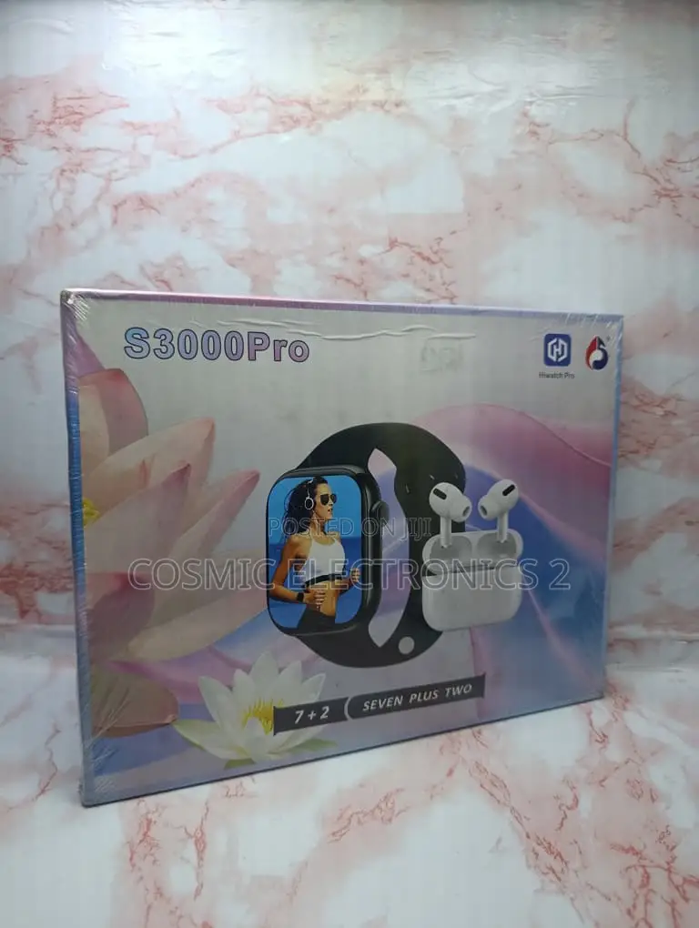 S3000 Pro Smart Watch With Wireless Earbuds – HD Touchscreen Bluetooth