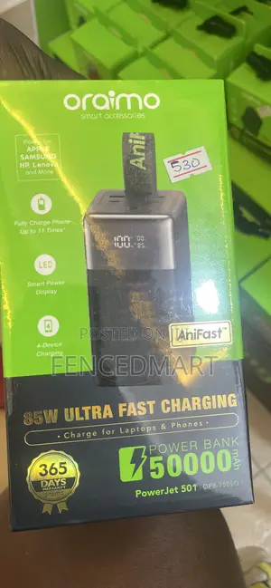 Oraimo PowerJet 501 50000mAh 85W Fast Charging Power Bank