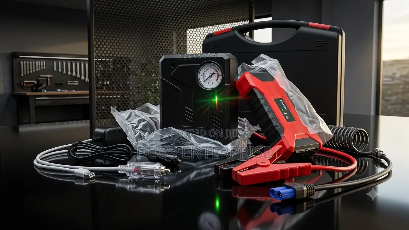 Jump Starter Power Pack Air Pump USB Charger LED Light Kit