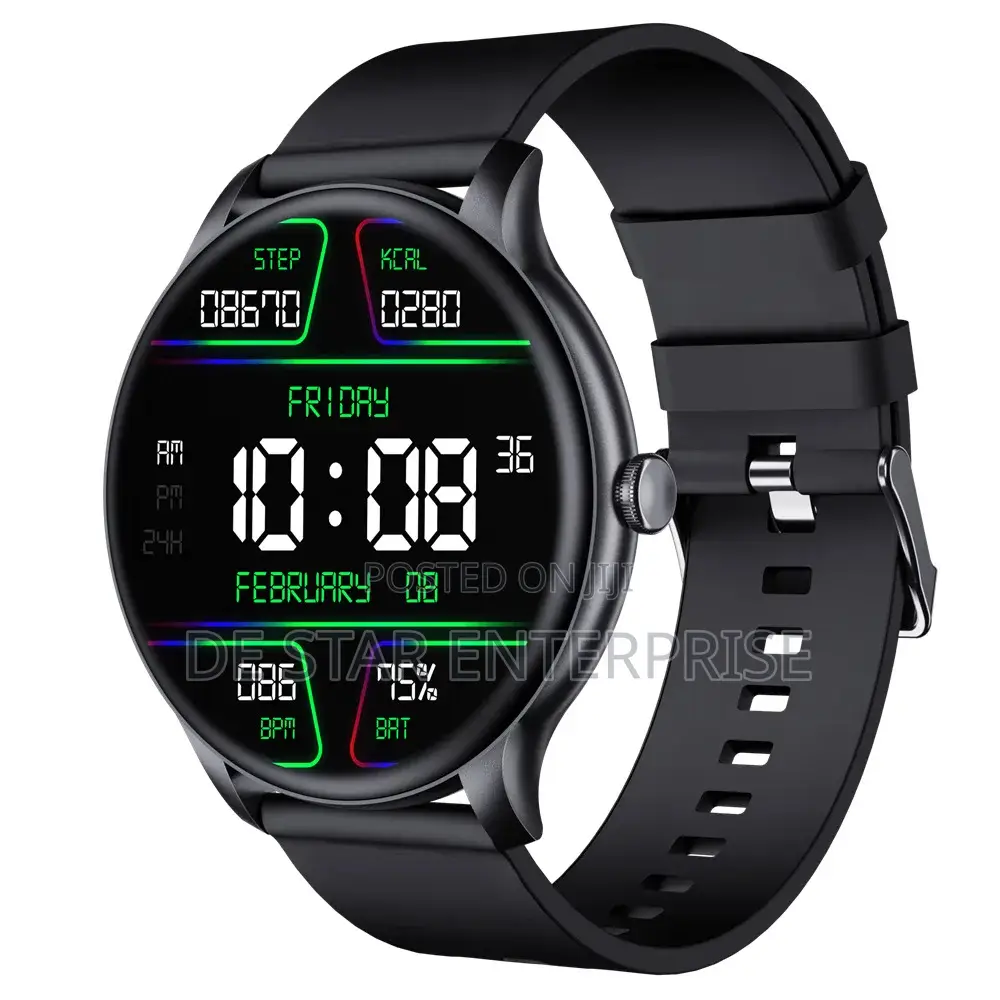 Round HD Smart Watch – Fitness Tracker for Men Women