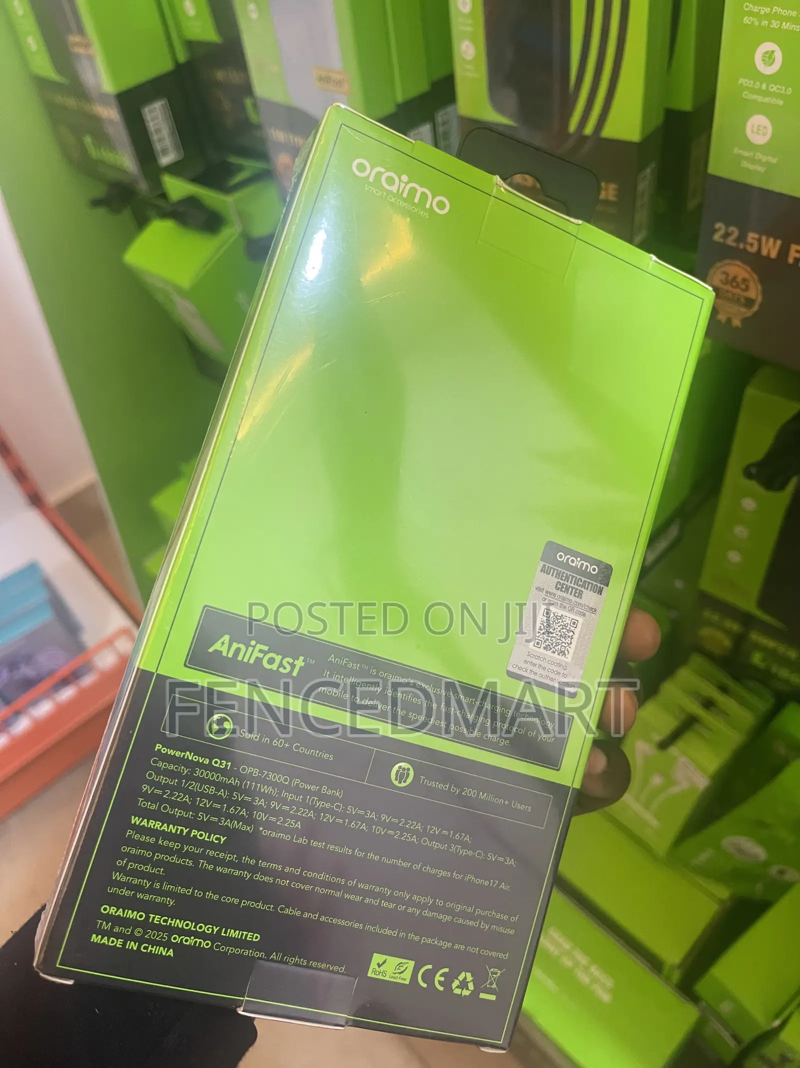 Oraimo PowerNova Q31 30000mAh 22.5W Fast Charging Power Bank