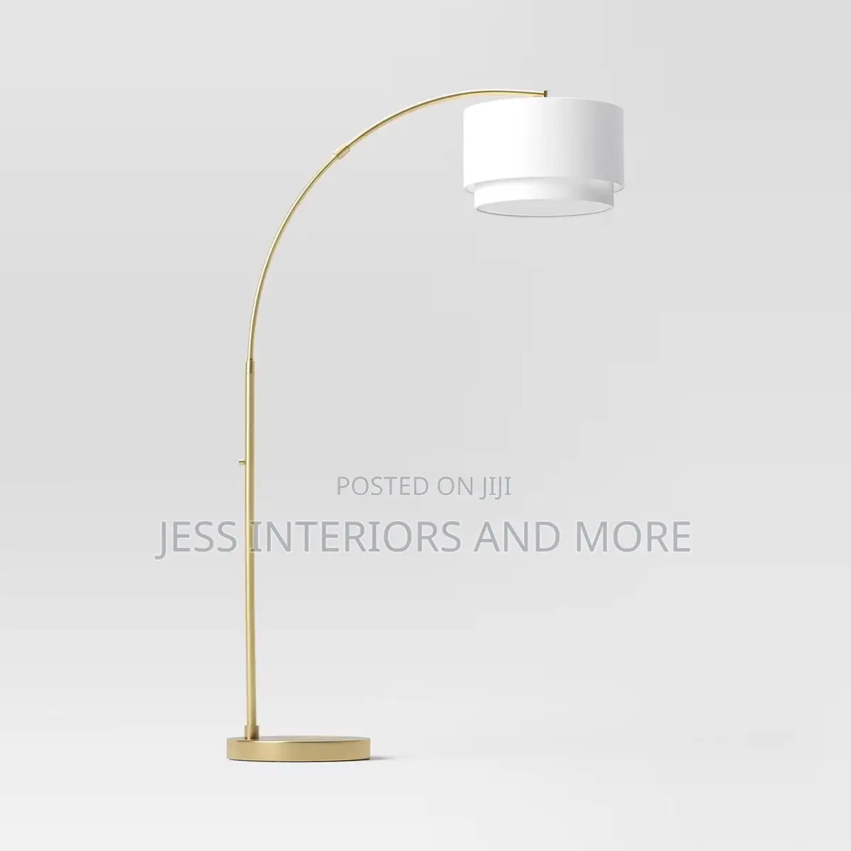 Arc Floor Lamp With Tiered Shade Brass