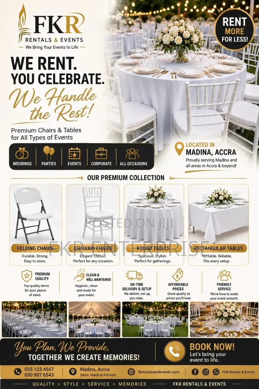 Rentals of Tables and Chairs