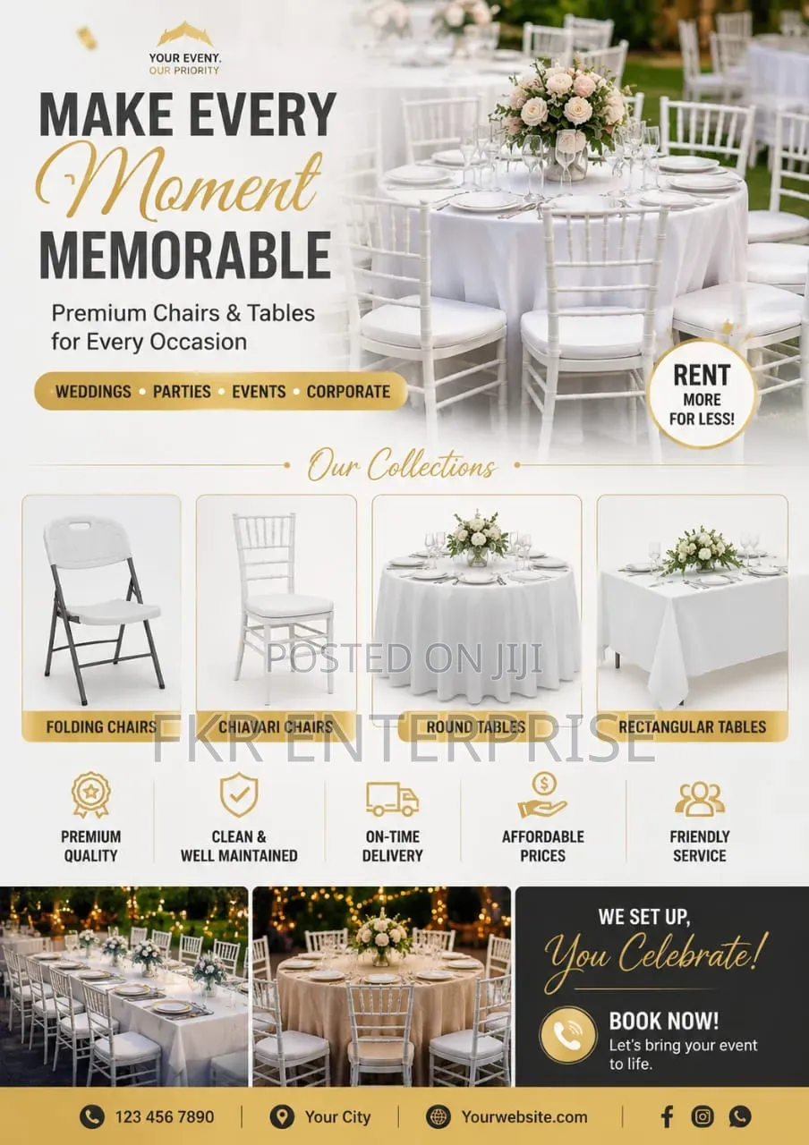 Rentals of Tables and Chairs