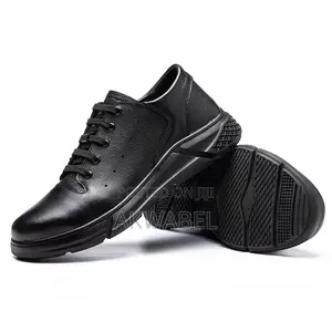 Dinggu Cowhide Leather Low Cut Safety Shoes Anti-Smashing Puncture