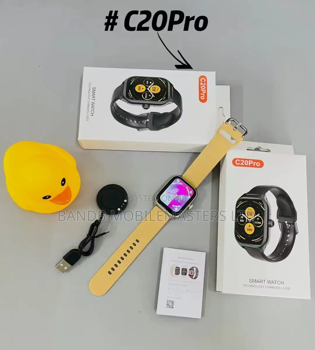 C20 Pro Smart Watch 1.73” Bluetooth for Android iPhone